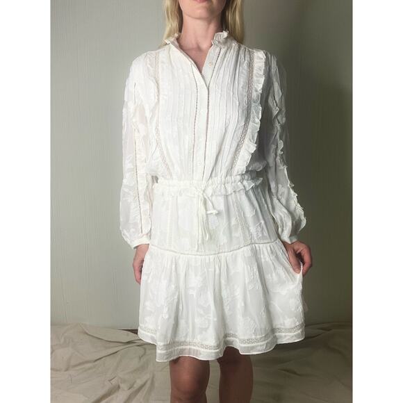 JOIE Adel B White Eyelet Lace Long Sleeve Cotton Dress US SMALL NWT $378 - Picture 2 of 16